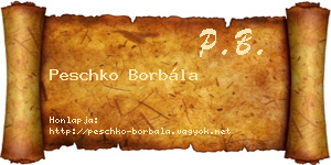 Peschko Borbála névjegykártya